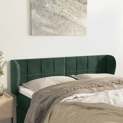 Gossi tablie de pat cu aripioare verde inchis 147x23x78/88 cm catifea
