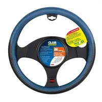 Husa volan Lampa Club Premium, 37 39 cm, Negru Bleu