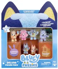 Set de figurine Moose Bluey - Fuzzies, deluxe, 8 bucăți