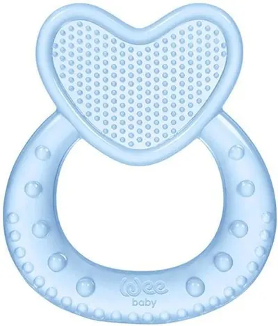 Inel gingival din silicon Wee Baby - Inimă, albastră