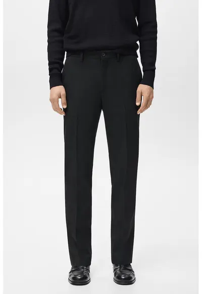 Pantaloni eleganti cu croiala slim-fit - Negru