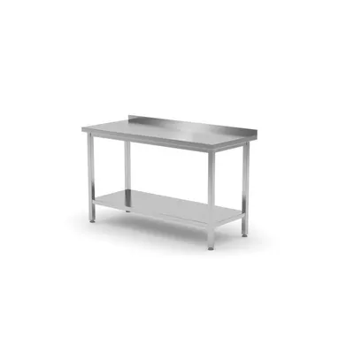 Masa de lucru cu rebord si fixare in perete,adancime 700mm, pregatita pentru asamblare, Kitchen Line, 1200x700x(H)850mm
