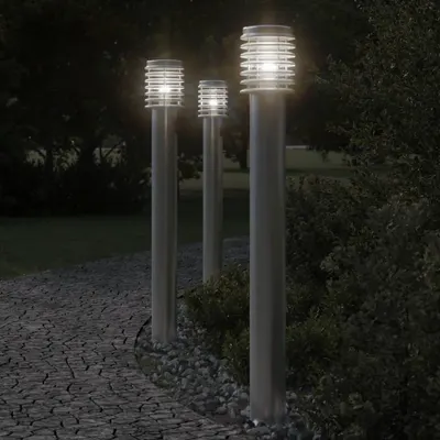 Gossi lampa exterioara de podea, argintiu, 110 cm, otel inoxidabil