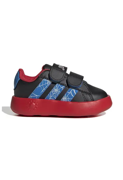 Pantofi sport Grand Court cu model Spider-Man - Negru/Rosu vermillion/Albastru deschis