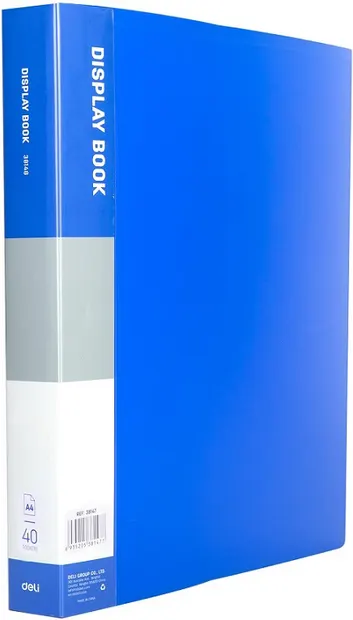 Mapa cu 40 de buzunare Deli Classic - E38147, A4, albastru