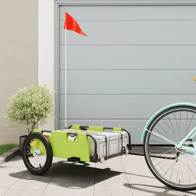 Gossi remorca de bicicleta, verde, textil oxford si fier