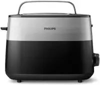Prajitor de paine Philips Daily Collection HD2516/90, 2 felii, 830W (Negru/Argintiu)