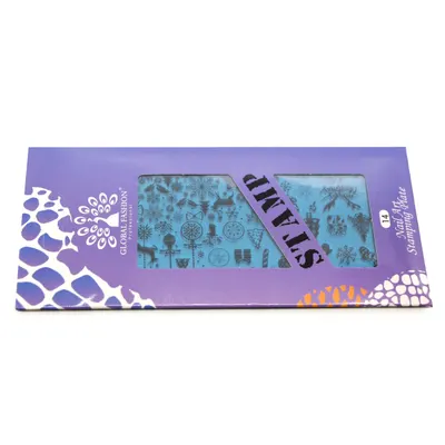Matrita pentru stampila unghii de Anul Nou #14, Global Fashion, L025, 12,5*6,5 cm Engros