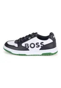 Pantofi sport cu detalii din piele - Alb/Albastru ultramarin