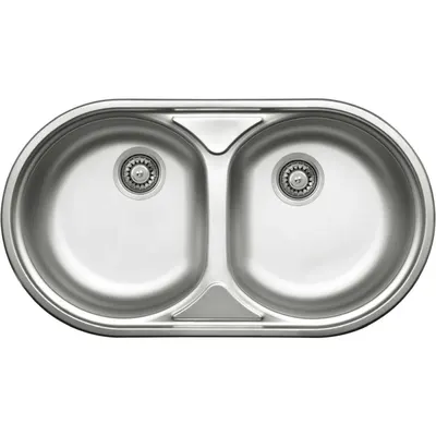 Chiuveta bucatarie doua cuve inox cu picurator crom satin Deante Duet