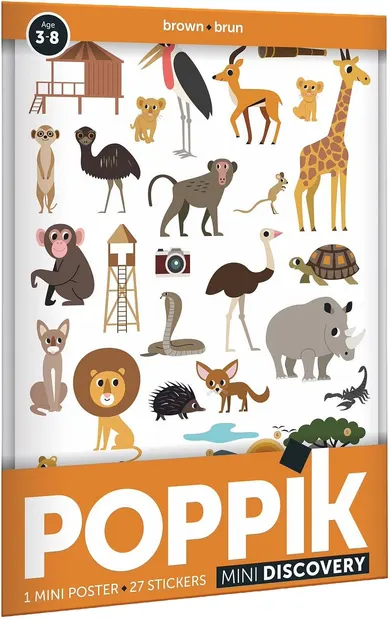 Mini poster cu stickere Poppik Discovery - Savannah