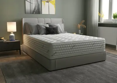 Saltea cu arcuri Pocket Somnomed Comfort Fit 120x200x30 cm spuma cu memorie si husa tratament antiacarieni, fermitate mediu-tare
