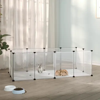 Gossi cusca pentru animale mici transparent 144x74x46,5 cm pp si otel