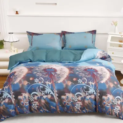 Lenjerie pat dublu cu Elastic - 3 Bucati 219 Lei - - 3 Bucati 219 Lei - Albastru papadii