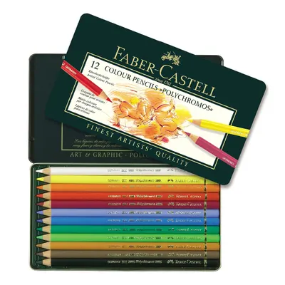 Creioane color Polychromos, 12culori, Faber-Castell