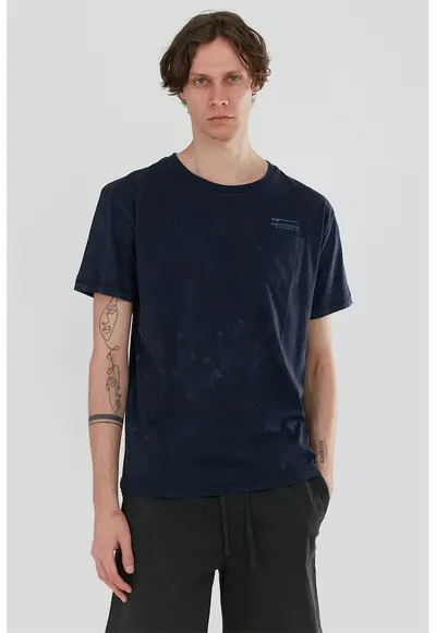Tricou de bumbac organic cu imprimeu - Bleumarin