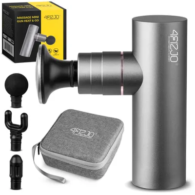Pistol de masaj fascial HEAT&GO MINI cu cap încălzit, 50W, husă inclusă, 4FIZJO