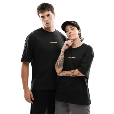Tricou larg pentru bărbați Rayo Club RC Tactic Letters Black Negru