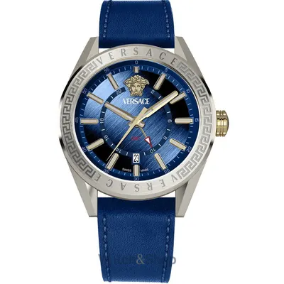 Ceas Versace Versace VEAFA0124 Mens Watch V-Code GMT 42mm 5ATM