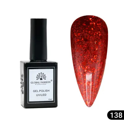 Oja semipermanentă Global Fashion, Gel polish Elite Glow 15 ml, 138 Engros