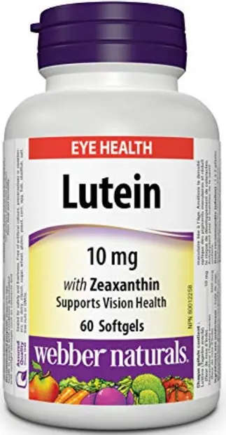 Lutein, 10 mg, 60 capsule gelatinoase moi, Webber Naturals