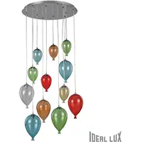 Corp de iluminat din sticla suflata si prelucrata manual sub forma de balon multicolor 12x40W