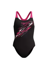 Costum inot femei Medley Logo Medalist negru/roz – Endurance+ - rezistent la clor - Negru | Roz