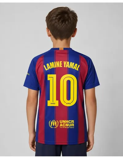 Tricou FC Barcelona 25-26 Premium pentru copii - Lamine Yamal 10