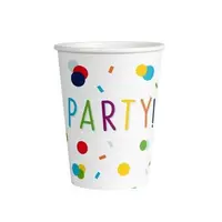 Pahare petrecere aniversara confetti 250 ml