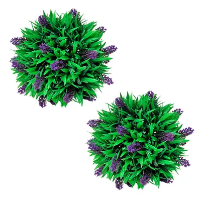 Set arbusti ornamentali artificiali bila cu lavanda, 2 buc., 28 cm