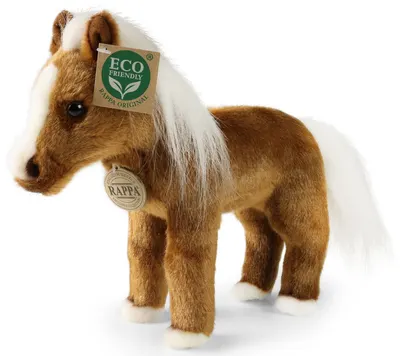 Jucărie de pluș Rappa Eco Friends - Cal brun cu coamă albă în picioare, 23 cm