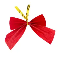 Set fundițe catifea Crăciun (set 12 buc) - Roșu