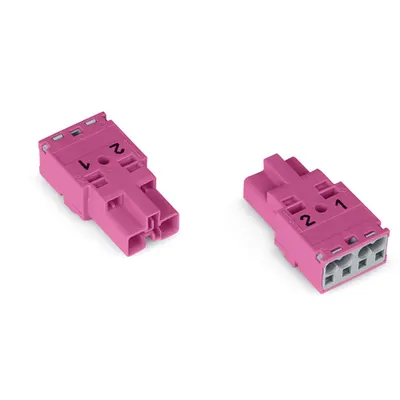 Plug; 2-pole; Cod. B; 4,00 mm²; pink