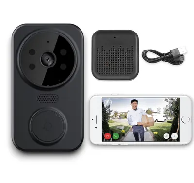 Sonerie Video Inteligenta WiFi cu Camera HD, Viziune Nocturna, Audio Bidirectional, Notificari pe Telefon, Compatibil Android iOS prin Aplicatia ULOOKA