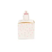 Cutie mică pătrată cu biberon - roz (set 50 buc)