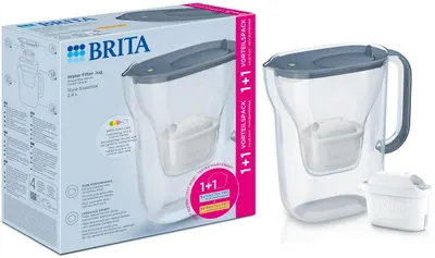 Cană BRITA - Style Cool Essential, LED, 2.4 l, cu 2 Maxtra Pro, albastru de piatră