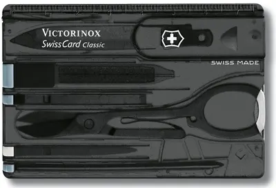 Cuțit de buzunar elvețian Victorinox - SwissCard, 10 functii, negru