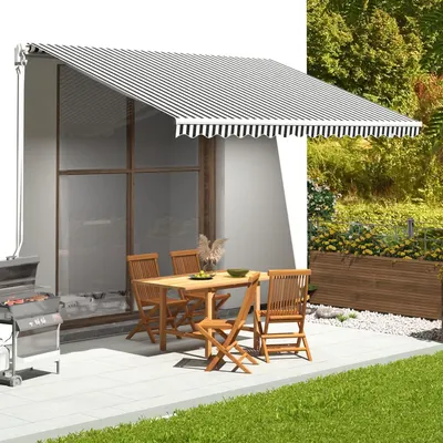 vidaXL Pânză de rezervă copertină, antracit și alb, 430x295 cm, poliester