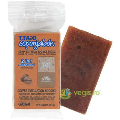 Burete de Baie si Sapun Incorporat 2in1 cu Pudra de Cafea 120g