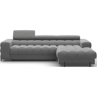 Colțar taupe extensibil/cu spațiu de depozitare cu tapițerie din catifea (cu colț pe partea dreaptă/cu șezlong) Felro – ELTAP