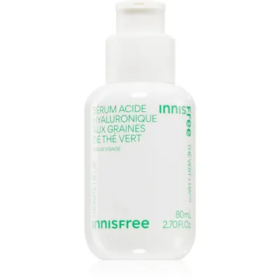 innisfree Green Tea Seed Hyaluronic Serum ser facial calmant pentru luminozitate si hidratare 80 ml