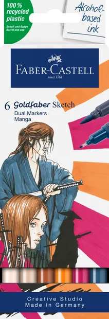 Set de markere Faber-Castell Goldfaber Sketch - Manga, 6 culori