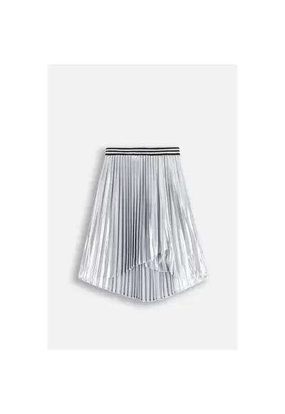 Fusta midi plisata cu talie elastica