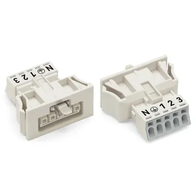 Snap-in socket; 5-pole; Cod. A; 1,50 mm²; white