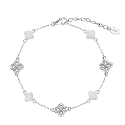 Bratara din argint 925 pentru dama, JW1691, model trifoi, placata cu rodiu