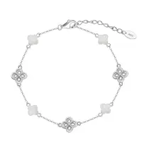 Bratara din argint 925 pentru dama, JW1691, model trifoi, placata cu rodiu