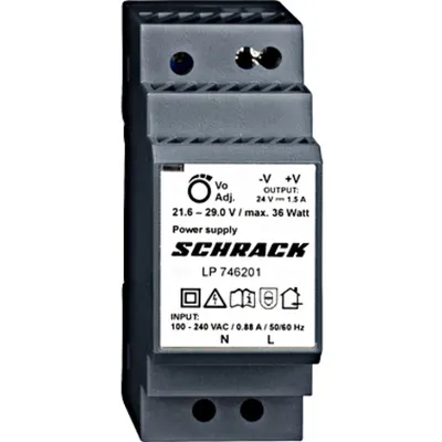 Sursă monofazată, electronică, modulară, 230/24VDC, 1,5A