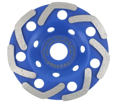 Disc Diamantat ALBASTRU 125 Mm cu segmenti GRI pentru Slefuire Beton Mozaic Suprafete Dure