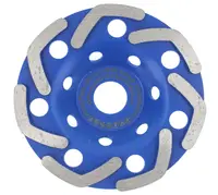 Disc Diamantat ALBASTRU 125 Mm cu segmenti GRI pentru Slefuire Beton Mozaic Suprafete Dure