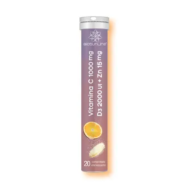 Vitamina C + D3 + Zinc, 20 comprimate efervescente, BioSunLine